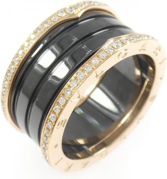 Bulgari Pink Gold Black Pink Gold (18K) Ceramic Band Ring (Pre-Owned)