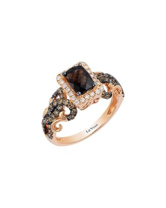Le Vian 14K Rose Gold 1.43 Ct. Tw. Diamond & Smoky Quartz Cocktail Ring