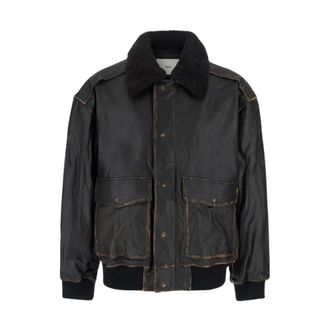 Dunst Drizzler Leren Jas - Heren - Bomber jackets - Zwart - XL - Leer - Jassen