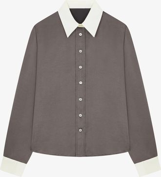 Serena Bute Satin Serena Shirt - Charcoal