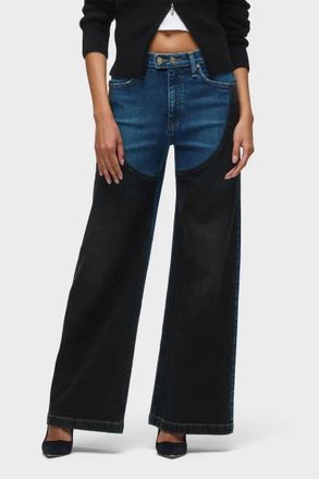 Hudson Jodie High Rise Contrast Front Panel Wide Leg Jean In Mixture