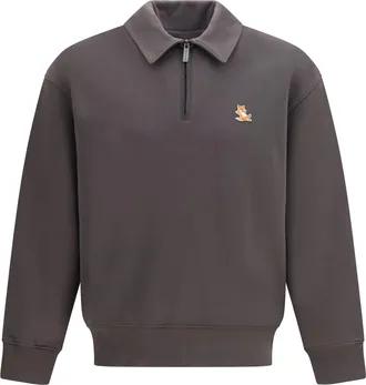 Maison Kitsun&eacute; Chillax Fox Polo Sweatshirt - Gray