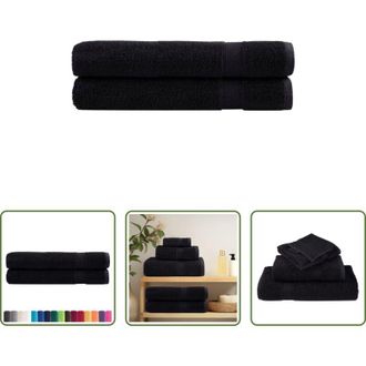 vidaXL Asciugamani da sauna - Asciugamani per Sauna SOLUND 2 pz Neri 80x200 cm 600 g/m&sup2;