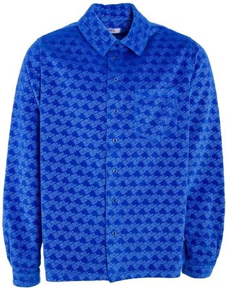 ERL Corduroy Embossed Overshirt - Heren - Casual Overhemden - Blauw - L - Overhemden