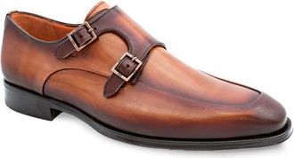 Mezlan Double Buckle Monk Shoe in Cognac Rust at Nordstrom, Size 10.5