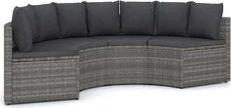 vidaXL 4 Pcs Set Sofas Garden Con Almohada De Terciopelo Gris