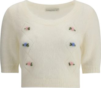 Alessandra Rich Short Sleeve Mohair Sweater