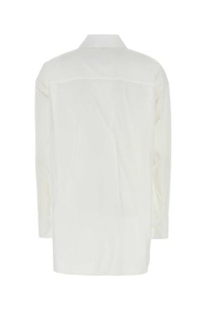 Loewe Womens White Poplin Shirt Exterior: Cotton Camicie