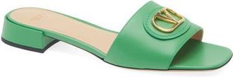 Valentino Garavani VLOGO Slide Sandal in Green at Nordstrom, Size 6.5Us