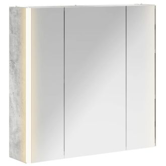 vidaXL Armario Con Espejo De Ba&ntilde;o Gris Concreto 63,5 X 15,5 X 60,5 Cm Vidaxl