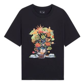Li-Ning Floral Cartoon Graphic T-shirt Black AHSS753-4