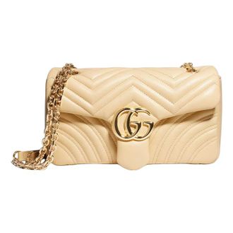 Gucci (WMNS) Gucci GG Marmont Medium Shoulder Bag Light Yellow 837267-AAGUE-9305