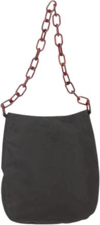Prada Pre-owned Vintage Nylon Schoudertas - Dames - Vintage Schoudertas - Bruin - ONE Size - Nylon - Vintage