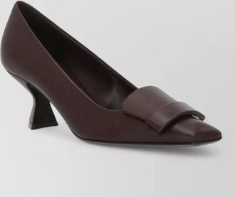 Sergio Rossi leather square-toe high-heel pumps