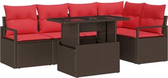 vidaXL Conjunto De Sof&aacute; De Jard&iacute;n 6 Uds. 5-n&uacute;mero De Plazas Vidaxl