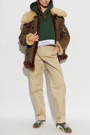 Dsquared2 Creased Trousers, Womens, Beige