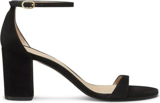 Stuart Weitzman Schoenen, Dames, Zwart, 39 1/2 EU, Nudist Block 75 Sandaal