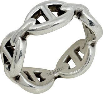 Herm&egrave;s Silver Silver 925 Band Ring (Pre-Owned)