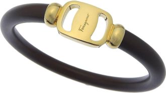Ferragamo gold gold Plating Leather Bangle (Pre-Owned)