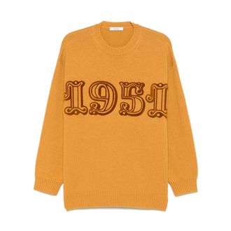 Max Mara Round-neck Knitwear, female, Brown, Size: XS Fido Sweater