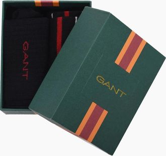 GANT Mens Gant Multi-Stripe 2pk Socks Black - Size: 9.5/10/10.5/11/9
