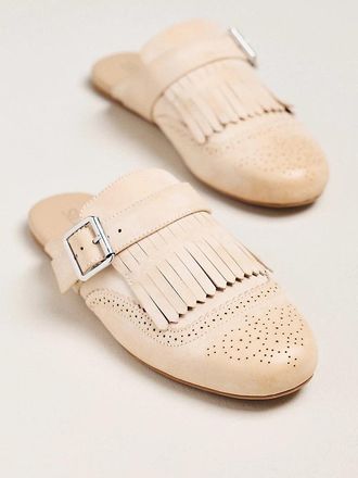 Silent D Fringe Mule Flats