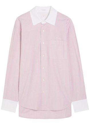 Mother The Room Frenchie Striped Cotton Shirt - Pink - S (UK8-10 / S)