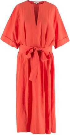 Vince Orange Belted Midi Dress Size L