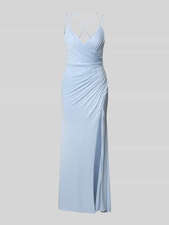 Mascara Abendkleid mit Beinschlitz in Hellblau, Gr&ouml;&szlig;e 40