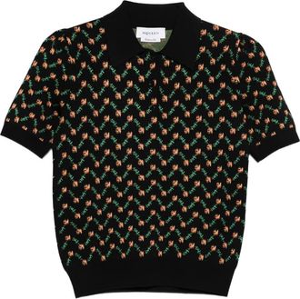 Alexander McQueen floral jacquard skirt - women - Viscose/Polyester - 40 - Black