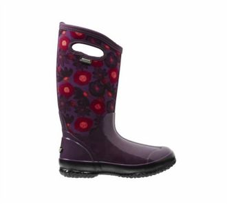 Bogs Womens Classic Watercolor Tall Boot In Plum Multi