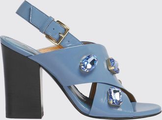 Marni Sandalo slingback in pelle con cristalli