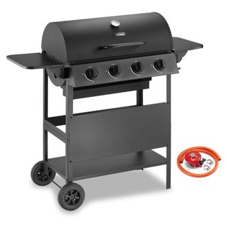 VonHaus Gas BBQ with 4 Burners in Black