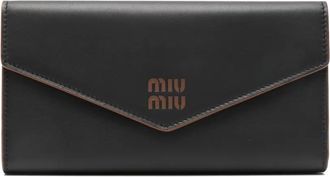 Miu Miu Leren portemonnee - Zwart