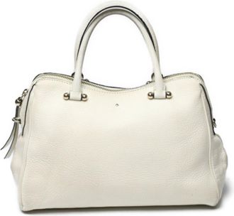Kate Spade New York Ivory White Leather Handbag Tote Bag (Pre-Owned)