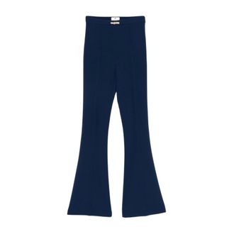 Elisabetta Franchi Diamond Jacquard Broek - Dames - Broeken - Blauw - Maat: XS