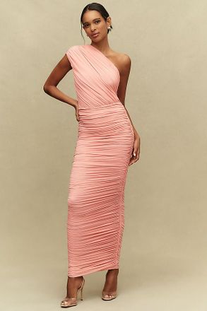 Ronny Kobo Ronny Kono Emina One-Shoulder Gathered Maxi Dress
