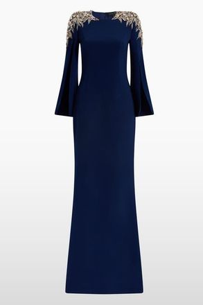 Jenny Packham Adeline Maxi Dress in Midnight Kiss at Nordstrom, Size 16 Uk