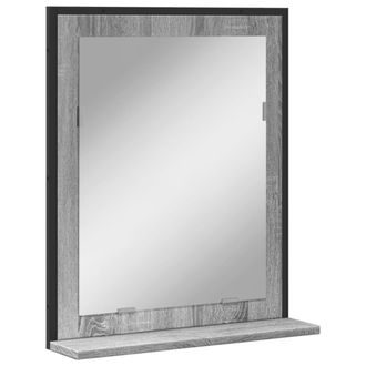 vidaXL Espejo De Ba&ntilde;o Con Estante Madera Ingenier&iacute;a Gris Sonoma Vidaxl
