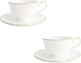 Twig New York Amelie Set of 2 Espresso Cups & Saucers in Brushed Gold at Nordstrom