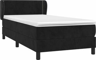 vidaXL Cama Box Spring Con Colch&oacute;n Terciopelo Negro 80x200 Cm Vidaxl