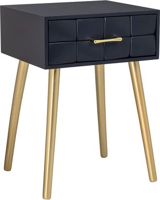 Wanderlust Deco Mesita De Noche De Madera Negro 44x38x63h Cm
