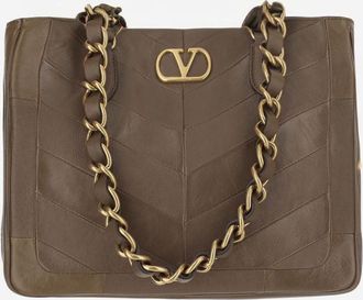 Valentino Garavani Brown Laseine Small Shoulder Bag