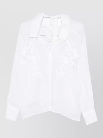 Ermanno Scervino polo shirt sheer fabric flower embroidery
