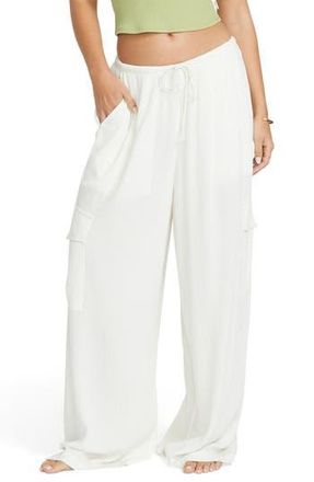 Billabong Beach Babe Cargo Wide Leg Cover-Up Pants in Salt Crystal at Nordstrom Rack, Size Medium