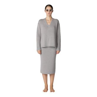 Sminfinity Pullover Slouchy con scollo a V - - Knitwear - Donna - Grigio - L