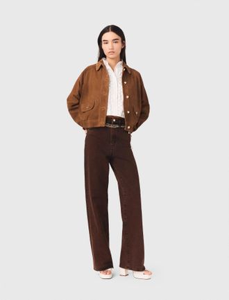 Maje Bootcut Jeans With Chain - Brown - Maje
