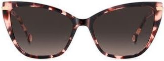 Carolina Herrera 55mm Gradient Rectangular Sunglasses in Pink Havana/Brown Sf at Nordstrom Rack