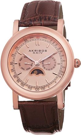 Akribos XXIV Akribos Xxiv Mens Leather Watch