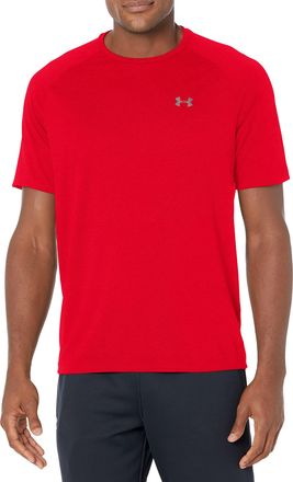 Under Armour Mens Tech 2.0 Short Sleeve T-Shirt, Red (600)/Steel, 4X-Large